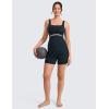 imageCRZ YOGA Butterlift Maternity Linerless Shorts 4  Pockets Comfy Yoga Casual Workout Womens Pregnancy Over The BellyTrue Navy