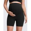 imageCRZ YOGA Butterluxe Maternity Biker Shorts 6  Over The Belly Pregnancy Yoga Workout Womens Activewear Buttery SoftBlack