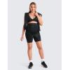 imageCRZ YOGA Butterluxe Maternity Biker Shorts 6  Over The Belly Pregnancy Yoga Workout Womens Activewear Buttery SoftBlack Tie Dye Flowers