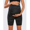 imageCRZ YOGA Butterluxe Maternity Biker Shorts 6  Over The Belly Pregnancy Yoga Workout Womens Activewear Buttery SoftDark Grey Camouflage 2