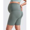 imageCRZ YOGA Butterluxe Maternity Biker Shorts 6  Over The Belly Pregnancy Yoga Workout Womens Activewear Buttery SoftGrey Sage