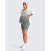 imageCRZ YOGA Butterluxe Maternity Biker Shorts 6  Over The Belly Pregnancy Yoga Workout Womens Activewear Buttery SoftGrey Sage