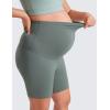 imageCRZ YOGA Butterluxe Maternity Biker Shorts 6  Over The Belly Pregnancy Yoga Workout Womens Activewear Buttery SoftGrey Sage