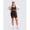 imageCRZ YOGA Butterluxe Maternity Biker Shorts 6  Over The Belly Pregnancy Yoga Workout Womens Activewear Buttery SoftHot Fudge Brown