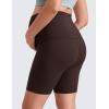 imageCRZ YOGA Butterluxe Maternity Biker Shorts 6  Over The Belly Pregnancy Yoga Workout Womens Activewear Buttery SoftHot Fudge Brown