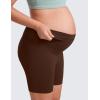 imageCRZ YOGA Butterluxe Maternity Biker Shorts 6  Over The Belly Pregnancy Yoga Workout Womens Activewear Buttery SoftLava Brown