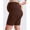 imageCRZ YOGA Butterluxe Maternity Biker Shorts 6  Over The Belly Pregnancy Yoga Workout Womens Activewear Buttery SoftLava Brown
