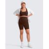 imageCRZ YOGA Butterluxe Maternity Biker Shorts 6  Over The Belly Pregnancy Yoga Workout Womens Activewear Buttery SoftLava Brown
