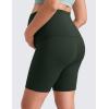 imageCRZ YOGA Butterluxe Maternity Biker Shorts 6  Over The Belly Pregnancy Yoga Workout Womens Activewear Buttery SoftLegend Green