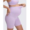 imageCRZ YOGA Butterluxe Maternity Biker Shorts 6  Over The Belly Pregnancy Yoga Workout Womens Activewear Buttery SoftLilac Air