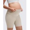 imageCRZ YOGA Butterluxe Maternity Biker Shorts 6  Over The Belly Pregnancy Yoga Workout Womens Activewear Buttery SoftMojave Tan