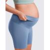 imageCRZ YOGA Butterluxe Maternity Biker Shorts 6  Over The Belly Pregnancy Yoga Workout Womens Activewear Buttery SoftOasis Blue