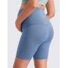 imageCRZ YOGA Butterluxe Maternity Biker Shorts 6  Over The Belly Pregnancy Yoga Workout Womens Activewear Buttery SoftOasis Blue