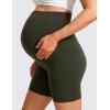 imageCRZ YOGA Butterluxe Maternity Biker Shorts 6  Over The Belly Pregnancy Yoga Workout Womens Activewear Buttery SoftOlive Green