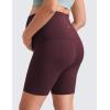 imageCRZ YOGA Butterluxe Maternity Biker Shorts 6  Over The Belly Pregnancy Yoga Workout Womens Activewear Buttery SoftRipe Plum