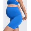 imageCRZ YOGA Butterluxe Maternity Biker Shorts 6  Over The Belly Pregnancy Yoga Workout Womens Activewear Buttery SoftSparkle Blue