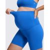 imageCRZ YOGA Butterluxe Maternity Biker Shorts 6  Over The Belly Pregnancy Yoga Workout Womens Activewear Buttery SoftSparkle Blue