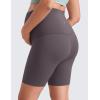 imageCRZ YOGA Butterluxe Maternity Biker Shorts 6  Over The Belly Pregnancy Yoga Workout Womens Activewear Buttery SoftTornado Grey