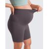 imageCRZ YOGA Butterluxe Maternity Biker Shorts 6  Over The Belly Pregnancy Yoga Workout Womens Activewear Buttery SoftTornado Grey