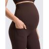 imageCRZ YOGA Butterluxe Maternity Flare Leggings Pockets 33  Workout Yoga Bootcut Pregnancy Womens Pants Over The BellyHot Fudge Brown