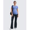 imageCRZ YOGA Butterluxe Maternity Flare Leggings Pockets 33  Workout Yoga Bootcut Pregnancy Womens Pants Over The BellyTrue Navy