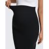 imageCRZ YOGA Butterluxe Maternity Side Split Midi Skirt  Bodycon Womens Pregnancy Casual Pencil Over The Belly Stretchy SoftBlack