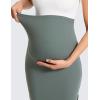 imageCRZ YOGA Butterluxe Maternity Side Split Midi Skirt  Bodycon Womens Pregnancy Casual Pencil Over The Belly Stretchy SoftGrey Sage