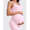 imageCRZ YOGA Butterluxe Maternity Square Neck Midi Dress  Split Ruched Tanks Womens Pregnancy Bodycon Casual Baby ShowerPink Peony