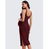 imageCRZ YOGA Butterluxe Maternity Square Neck Midi Dress  Split Ruched Tanks Womens Pregnancy Bodycon Casual Baby ShowerRed Merlot