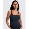 imageCRZ YOGA Butterluxe Maternity Square Neck Midi Dress  Split Ruched Tanks Womens Pregnancy Bodycon Casual Baby ShowerTrue Navy