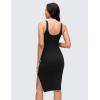 imageCRZ YOGA Butterluxe Maternity V Neck Nursing Midi Dress  Slit Sleeveless Casual Pregnancy Womens Bodycon Built in Bra OutfitBlack