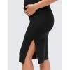 imageCRZ YOGA Butterluxe Maternity V Neck Nursing Midi Dress  Slit Sleeveless Casual Pregnancy Womens Bodycon Built in Bra OutfitBlack