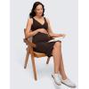 imageCRZ YOGA Butterluxe Maternity V Neck Nursing Midi Dress  Slit Sleeveless Casual Pregnancy Womens Bodycon Built in Bra OutfitHot Fudge Brown