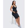 imageCRZ YOGA Butterluxe Maternity V Neck Nursing Midi Dress  Slit Sleeveless Casual Pregnancy Womens Bodycon Built in Bra OutfitTrue Navy