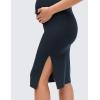 imageCRZ YOGA Butterluxe Maternity V Neck Nursing Midi Dress  Slit Sleeveless Casual Pregnancy Womens Bodycon Built in Bra OutfitTrue Navy