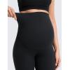 imageCRZ YOGA Softretch Maternity No Front Seam Leggings 25  Workout Yoga Casual Womens Pregnancy Pants Over The BellyBlack