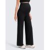 imageCRZ YOGA Softretch Maternity No Front Seam Wide Leg Pants 30  Workout Yoga Casual Pregnancy Womens Over Belly Buttery SoftBlack