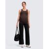 imageCRZ YOGA Softretch Maternity No Front Seam Wide Leg Pants 30  Workout Yoga Casual Pregnancy Womens Over Belly Buttery SoftBlack