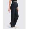 imageCRZ YOGA Softretch Maternity No Front Seam Wide Leg Pants 30  Workout Yoga Casual Pregnancy Womens Over Belly Buttery SoftTrue Navy