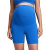 imageCRZ YOGA Butterluxe Maternity Biker Shorts 6  Over The Belly Pregnancy Yoga Workout Womens Activewear Buttery SoftSparkle Blue