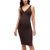 imageCRZ YOGA Butterluxe Maternity V Neck Nursing Midi Dress  Slit Sleeveless Casual Pregnancy Womens Bodycon Built in Bra OutfitHot Fudge Brown