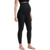 imageCRZ YOGA Softretch Maternity No Front Seam Leggings 25  Workout Yoga Casual Womens Pregnancy Pants Over The BellyBlack