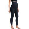 imageCRZ YOGA Softretch Maternity No Front Seam Leggings 25  Workout Yoga Casual Womens Pregnancy Pants Over The BellyTrue Navy