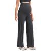 imageCRZ YOGA Softretch Maternity No Front Seam Wide Leg Pants 30  Workout Yoga Casual Pregnancy Womens Over Belly Buttery SoftMysterious Grey