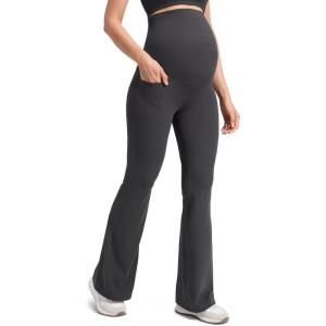 imageCRZ YOGA Butterluxe Maternity Flare Leggings Pockets 29  Workout Yoga Bootcut Pregnancy Womens Pants Over The BellyMysterious Grey