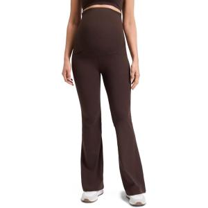 imageCRZ YOGA Butterluxe Maternity Flare Leggings Pockets 33  Workout Yoga Bootcut Pregnancy Womens Pants Over The BellyHot Fudge Brown