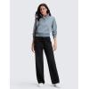 imageCRZ YOGA Cotton Fleece Lined Sweatpants Women 283032  Straight Leg Casual Lounge Pants with Pockets Winter WarmBlack