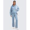 imageCRZ YOGA Cotton Fleece Lined Sweatpants Women 283032  Straight Leg Casual Lounge Pants with Pockets Winter WarmCambric Blue