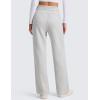imageCRZ YOGA Cotton Fleece Lined Sweatpants Women 283032  Straight Leg Casual Lounge Pants with Pockets Winter WarmDove Grey Heather