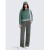 imageCRZ YOGA Cotton Fleece Lined Sweatpants Women 283032  Straight Leg Casual Lounge Pants with Pockets Winter WarmGrey Sage